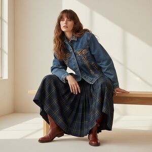 Vintage Y2K Gepetto Jacket Denim Jean Animal Print Size M